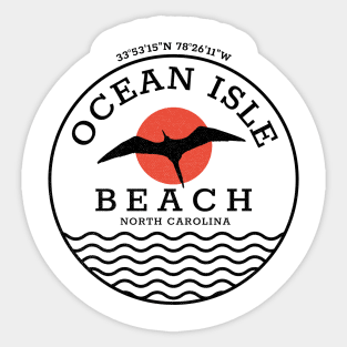 Ocean Isle Beach, NC Summertime Vacationing Seagull Sunrise Sticker